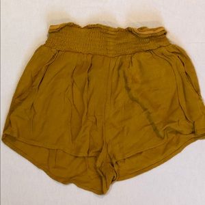 Yellow Rayon Shorts